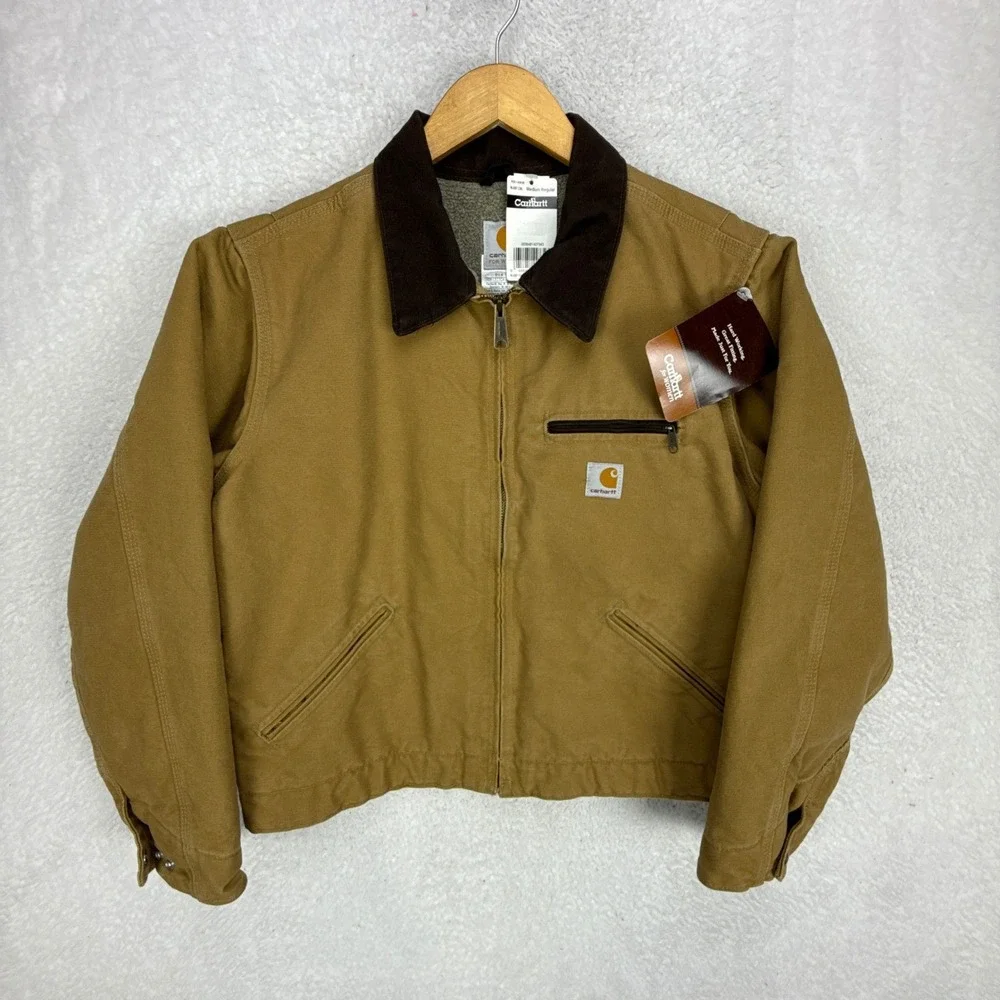 Carhartt Detroit Jacket Sherpa Lined Womens Medium WJ097 CML Camel Brown NWT NOS